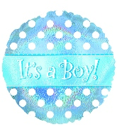 18" It's a Boy Dots Mylar Balloon